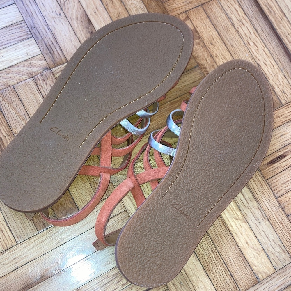 Clarks Women's Multi-Strap Sandals - Brown and Light Blue - Picture 4 of 6